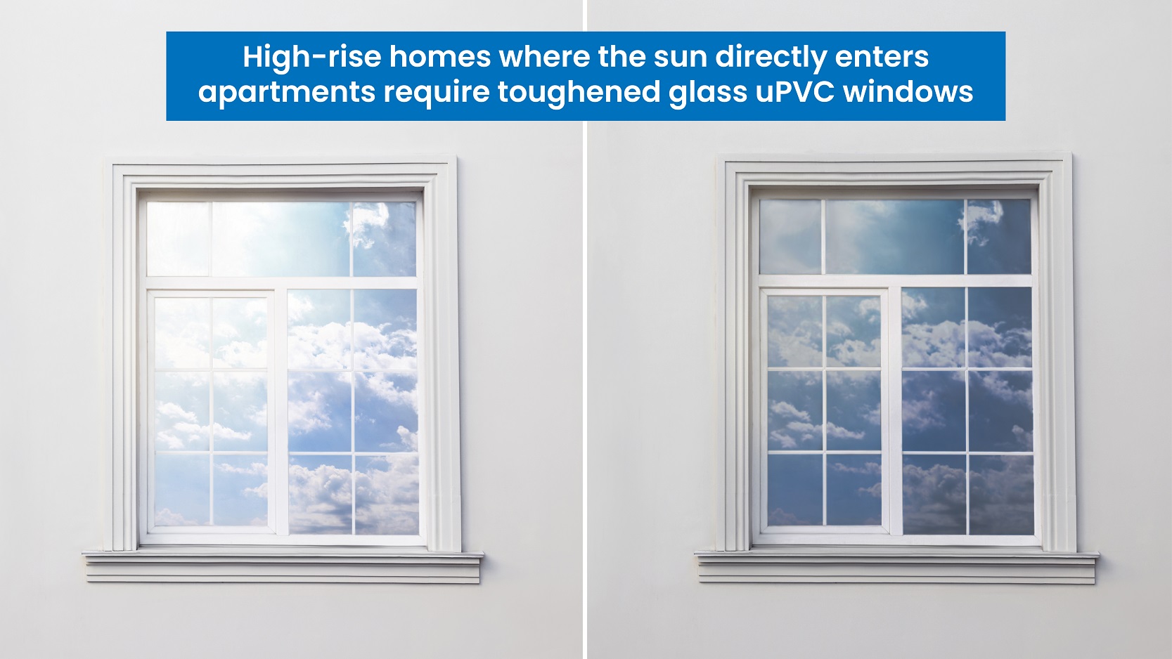 Toughened glass uPVC windows