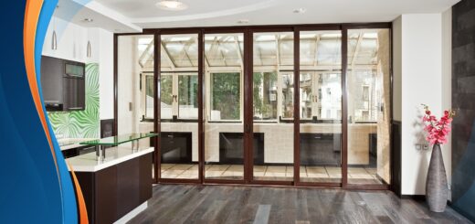 uPVC doors with wood finish for a modern home